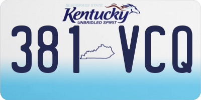 KY license plate 381VCQ