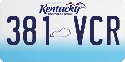 KY license plate 381VCR