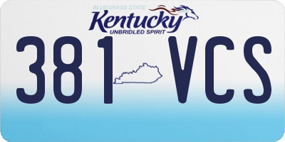KY license plate 381VCS