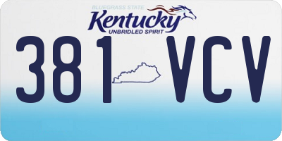 KY license plate 381VCV