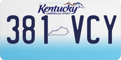 KY license plate 381VCY