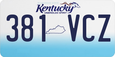 KY license plate 381VCZ