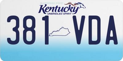 KY license plate 381VDA