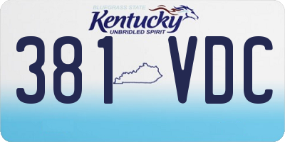 KY license plate 381VDC