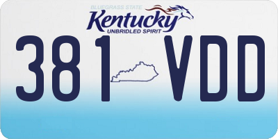 KY license plate 381VDD