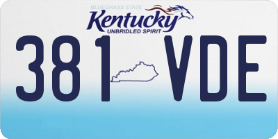 KY license plate 381VDE