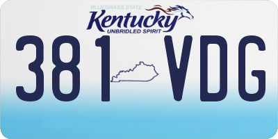 KY license plate 381VDG
