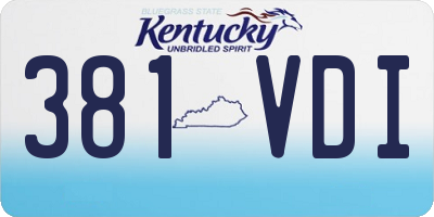 KY license plate 381VDI