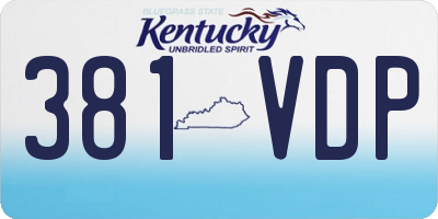 KY license plate 381VDP
