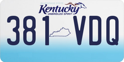 KY license plate 381VDQ