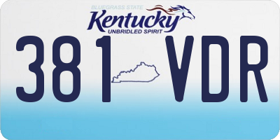 KY license plate 381VDR