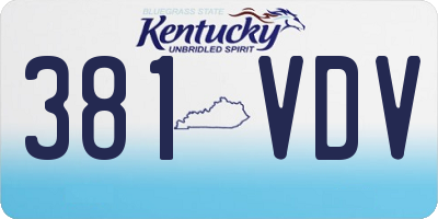 KY license plate 381VDV