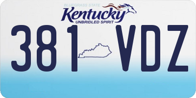 KY license plate 381VDZ