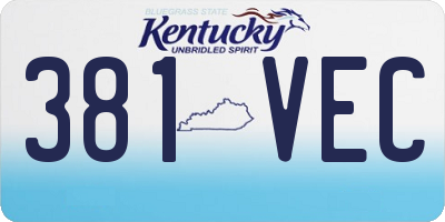 KY license plate 381VEC