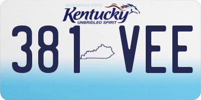 KY license plate 381VEE
