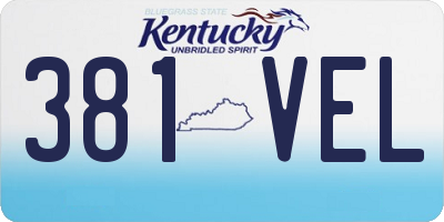 KY license plate 381VEL