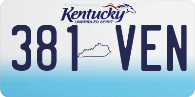 KY license plate 381VEN