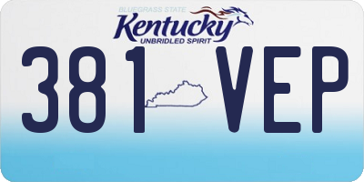 KY license plate 381VEP