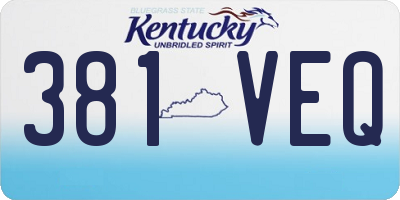 KY license plate 381VEQ