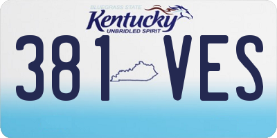 KY license plate 381VES