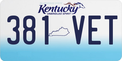 KY license plate 381VET