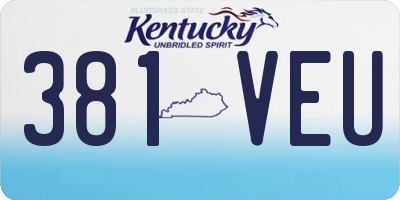 KY license plate 381VEU