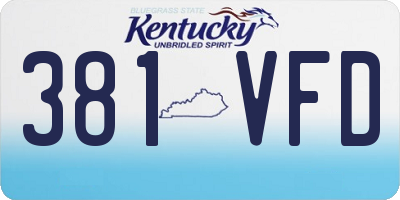 KY license plate 381VFD
