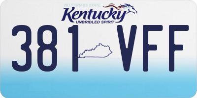 KY license plate 381VFF
