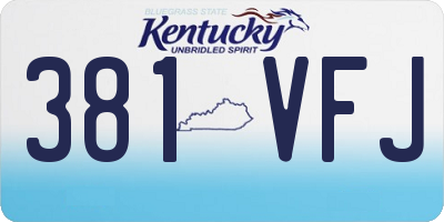 KY license plate 381VFJ