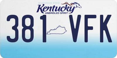 KY license plate 381VFK