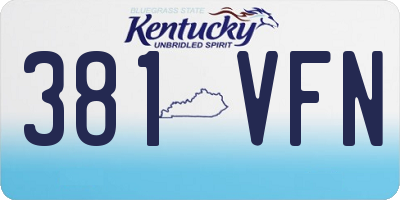 KY license plate 381VFN