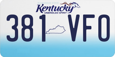 KY license plate 381VFO