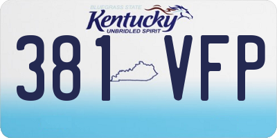 KY license plate 381VFP