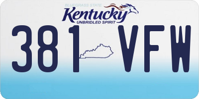 KY license plate 381VFW