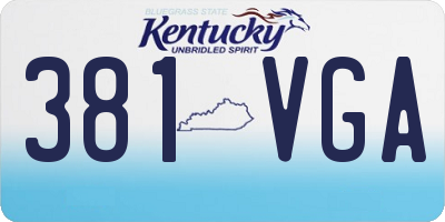 KY license plate 381VGA