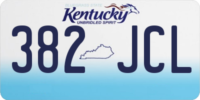 KY license plate 382JCL