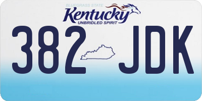 KY license plate 382JDK