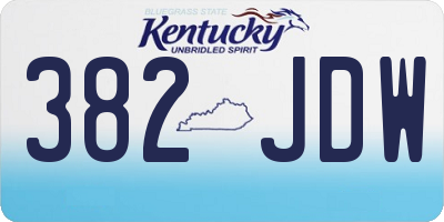 KY license plate 382JDW