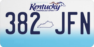 KY license plate 382JFN