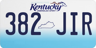 KY license plate 382JIR