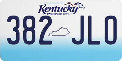 KY license plate 382JLO