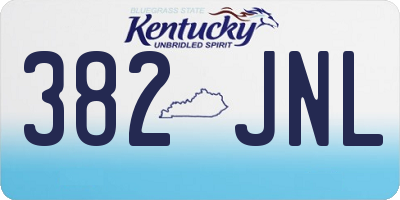 KY license plate 382JNL
