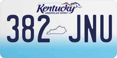 KY license plate 382JNU