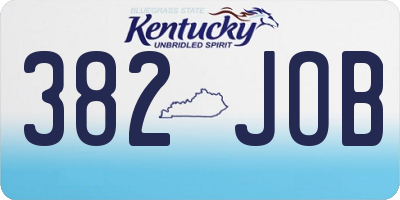 KY license plate 382JOB