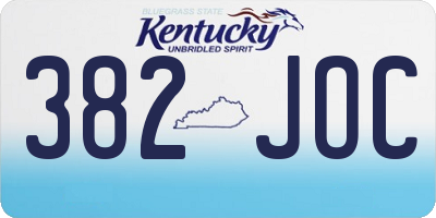 KY license plate 382JOC