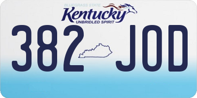 KY license plate 382JOD