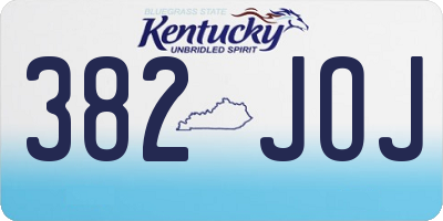 KY license plate 382JOJ
