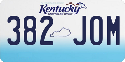 KY license plate 382JOM