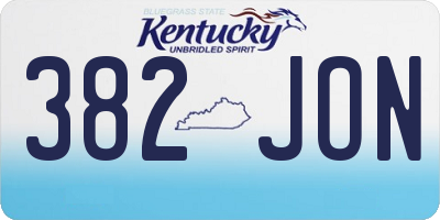 KY license plate 382JON