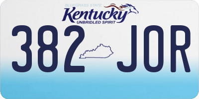 KY license plate 382JOR